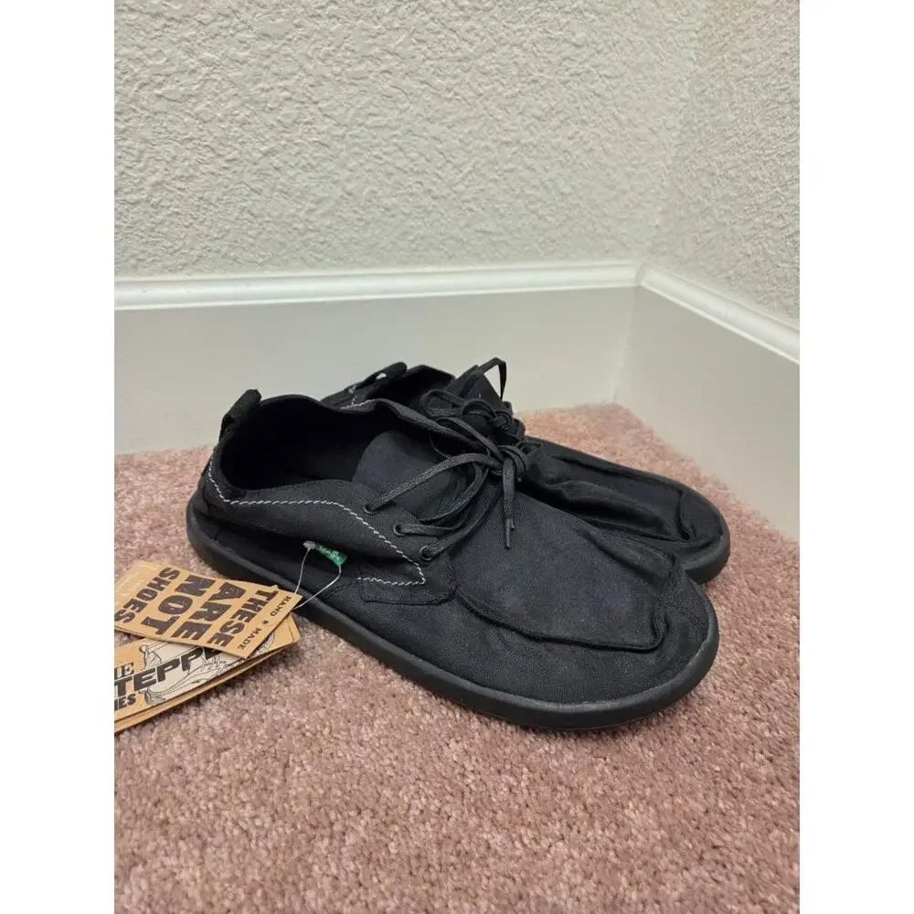 Sanuk Vagabond Steppe HI Men's Size 12 Black Canvas Chukka Sidewalk Shoes NWT